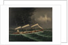 The coolie ships 'Mersey' (1894) and 'Volga II' (1892) in a gale by Chinese School