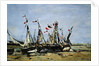 Trouville, awaiting the tide by Eugene Louis Boudin