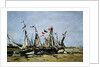Trouville, awaiting the tide by Eugene Louis Boudin