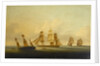 End of the action between HMS 'Arrow' and 'Acheron' and the French frigates 'Hortense' and 'Incorruptible' by Francis Sartorius