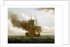 The Luxborough galley on fire, 25 June 1727 by John Cleveley