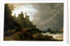 A fishing boat brought ashore near Conway Castle by Philippe-Jacques de Loutherbourg