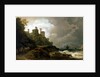 A fishing boat brought ashore near Conway Castle by Philippe-Jacques de Loutherbourg