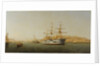 HMS 'Alexandra' leaving Malta by G. Gianni