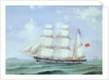 The barque 'Antagonist' entering the Elbe by Heinrich Andreas Saphus Petersen