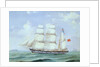 The barque 'Antagonist' entering the Elbe by Heinrich Andreas Saphus Petersen