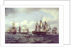 The ship 'Castor' and other vessels in a choppy sea by Thomas Luny