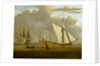 The English yacht 'Portsmouth' at anchor by Willem van de Velde the Elder
