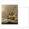 HMS 'Resolution' in a gale by Willem Van de Velde the Younger