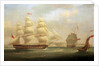 The East Indiaman 'Roxburgh Castle' with the ship 'Sir Edward Paget' off Dover by William John Huggins