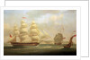 The East Indiaman 'Roxburgh Castle' with the ship 'Sir Edward Paget' off Dover by William John Huggins