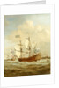 HMS 'Saint Andrew' at Sea in a moderate breeze by Willem Van de Velde the Younger