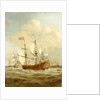 HMS 'Saint Andrew' at Sea in a moderate breeze by Willem Van de Velde the Younger