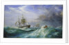 Man overboard: Rescue launch from HMS 'St Jean d'Acre' by Oswald Walter Brierly