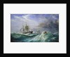 Man overboard: Rescue launch from HMS 'St Jean d'Acre' by Oswald Walter Brierly