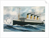 Passenger liner 'Titanic' (1912) under way in the North Atlantic, passing icebergs by Harry J. Jansen