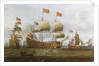 HMS 'Britannia' in two positions by Isaac Sailmaker