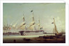 HMS 'Britannia' entering Portsmouth harbour by Robert Strickland Thomas