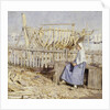 The boat builder's yard, Cancale, Brittany by Henry Herbert La Thangue