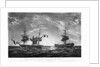 Situation of the Honble East India Compys Ship Warren Hastings...and the French Frigate La Piemontaise.. on June 21st, 1806... after the Action by Thomas Whitcombe; Joseph Jeakes