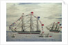 A warship at anchor by Charles Weeden
