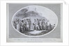Lieut. Bligh and his Crew of the ship Bounty hospitably received by the Governor of Timor by Charles Benazech [artist]; William Bromley; W & J Stratford [publisher]