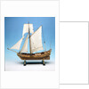 Skeleton model, royal yacht, port broadside by unknown