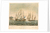 The Cumberland Merchant Ship engaging 4 French Lugger Privateers off Folkestone, on 13th Jany 1811 by George Ballisat