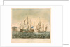 The Cumberland Merchant Ship engaging 4 French Lugger Privateers off Folkestone, on 13th Jany 1811 by George Ballisat