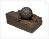40 pound cannonball in piece of timber from the 'Victory' by unknown