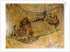 Cartouche on Strait of Anian, northern hemisphere by Vincenzo Coronelli