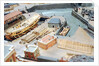 Topographic model, Royal Dockyards at Sheerness, detail showing HMS 'Squirrel' in dry dock by George Stockwell