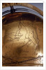 The dogs of Bootes, detail on celestial globe by Isaac Habrecht II