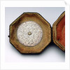 table of latitudes on inside of case of Augsburg dial by Johann Martin Willebrand
