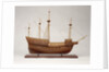 Full hull model of 'Mary Rose' (1509), a 60-gun sailing warship by Bassett-Lowke Ltd
