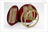 Universal equinoctial ring dial, with case by Dollond