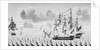 French vessel 'Le Marengo' engages HMS 'London' (1766) by Duslos Legris