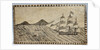Scrimshaw wall picture, bone panel of whaling scene. by unknown