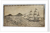 Scrimshaw wall picture, bone panel of whaling scene. by unknown