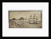 Scrimshaw wall picture, bone panel of whaling scene. by unknown
