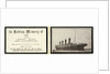 Memorial card for 'Titanic' (1912) by S Burgess
