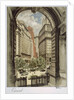 Front cover of Cunard menu featuring archway by unknown