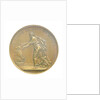 Medal commemorating Louis XVIII landing at Calais, 1814; reverse by B. Andrieu; N.G. Brenet