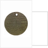 Counter commemorating the Congress of Vienna, 1814; reverse by Kettle