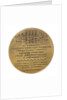 Medal commemorating General Francesco Amilcare Dupanloup from the inhabitants of Savona; reverse by unknown