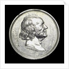 Medal commemorating L.J.R. Agassiz, explorer and zoologist; obverse by W. Barber