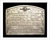 Plaque commemorating the inauguration of the canals Arias La Seina and Arana for navigation, 1913; reverse by J. J. Gottuzzo & Ca.