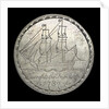 Engraved commemorative coin depicting convict ship 'Friendship'; obverse by unknown