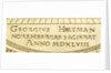 Astrolabe: signature beneath shadow square by Georgius Hartmann