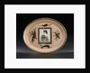 Small oval porcelain dish or teapot stand by Chamberlains & Co.
